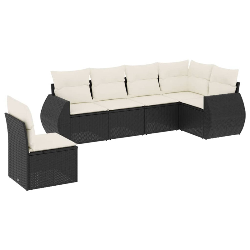 Vidaxl Garden Sofa Set Black, Cream White
