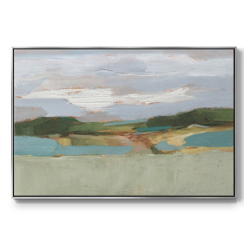 High Noon Vista Study II, Toile argentée avec cadre flottant, H 25 po x l 37 po x P 2 po, Non