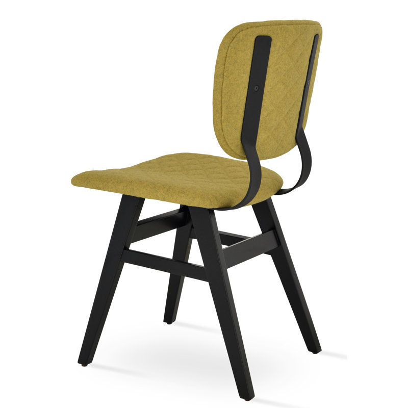 Chaise d'appoint en laine 18,5 po Hazal, Laine ambre, Wengé