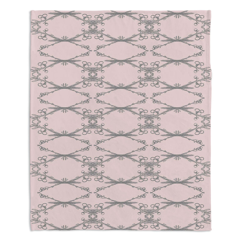 Couverture sherpa doux brindilles rose, l 51 po x L 60 po