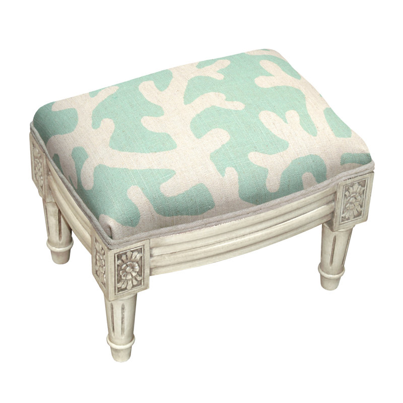 Tomko Upholstered Ottoman, Aqua