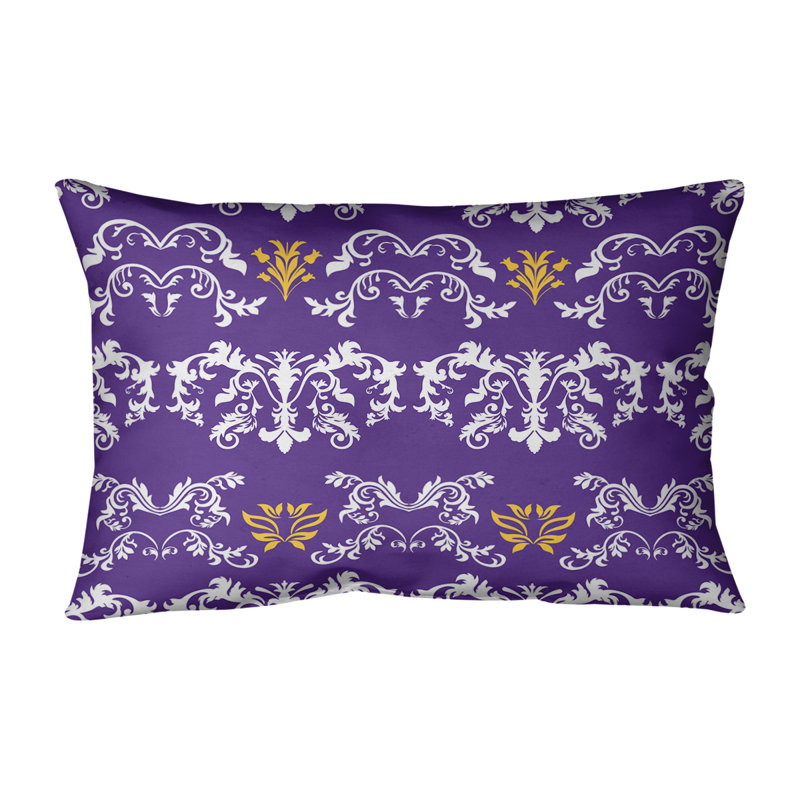 Housse et insert de coussin rectangulaire Minnesota Football Baroque, Mauve / ivoire / soleil, Croisé en coton