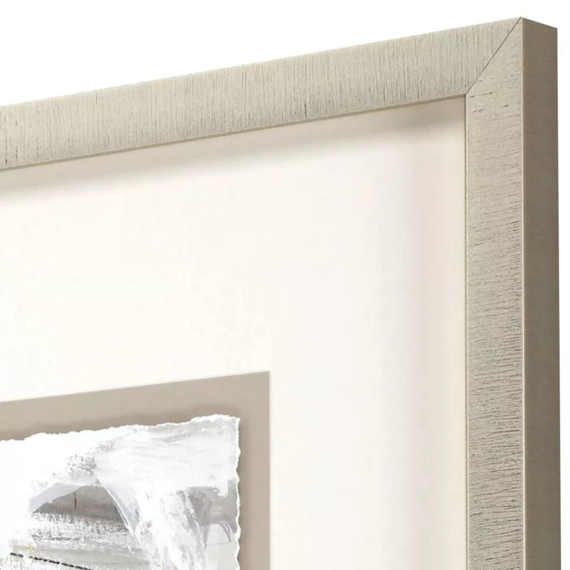 Ivory Gold and Gray Abstract Framed Wall Art