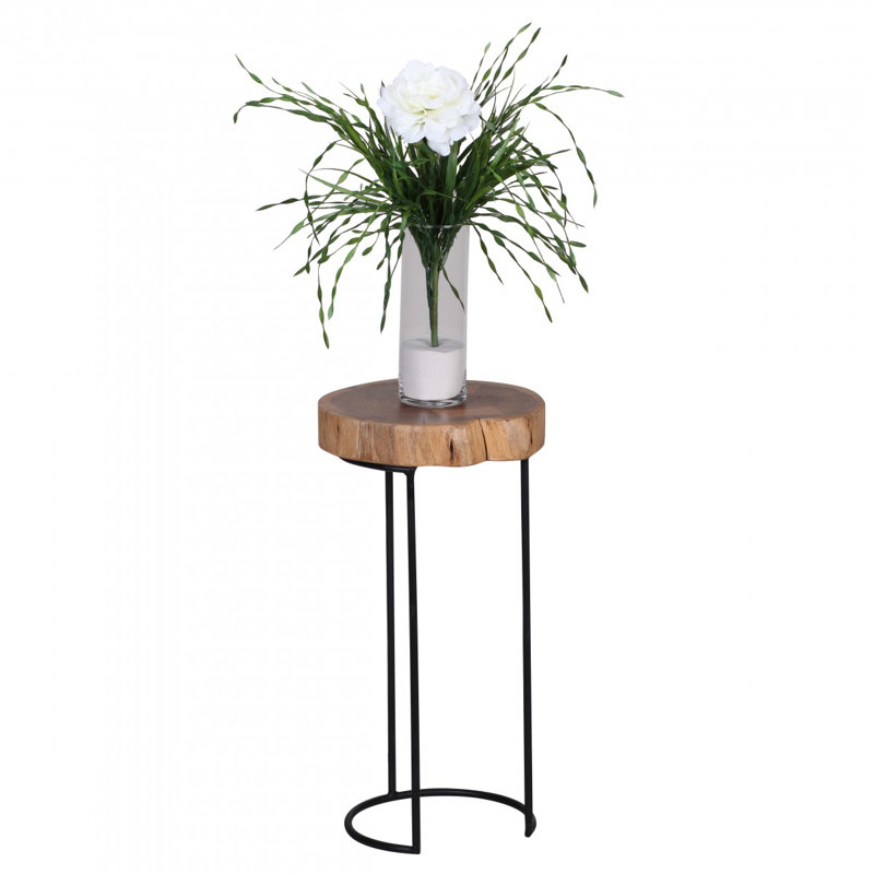 Walla Solid Wood Sled End Table, Acacia