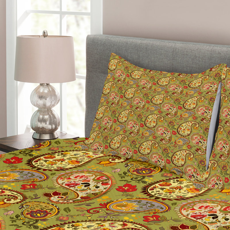 Colourful Eastern Oriental Persian Inspired Bedspread Set, 220 x 264 cm
