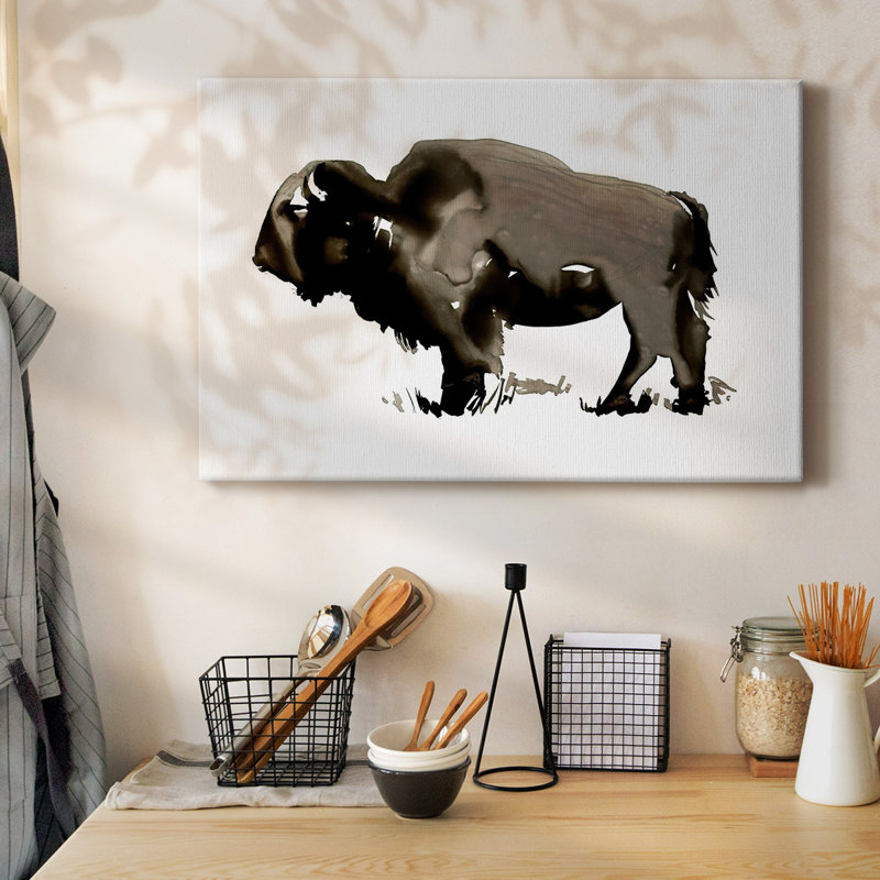 Toile tendue monochrome Bison II-Gallery, H 40 po x l 60 po
