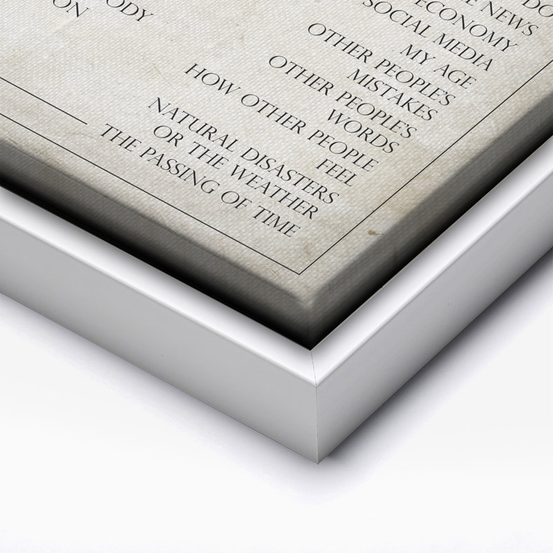 Ce que je contrôle, Canvas, 12"H x 16"W, White Framed
