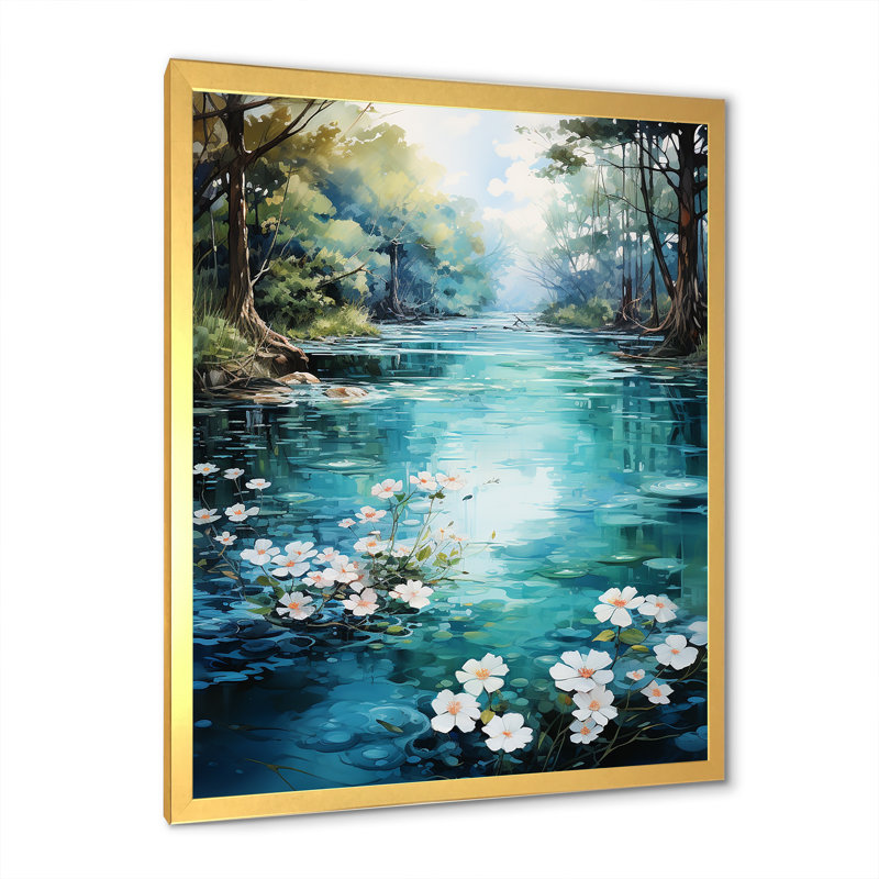 Romantiques sérénités florales II - impression, H 32 po x l 16 po x P 1 po, Cadre doré simple