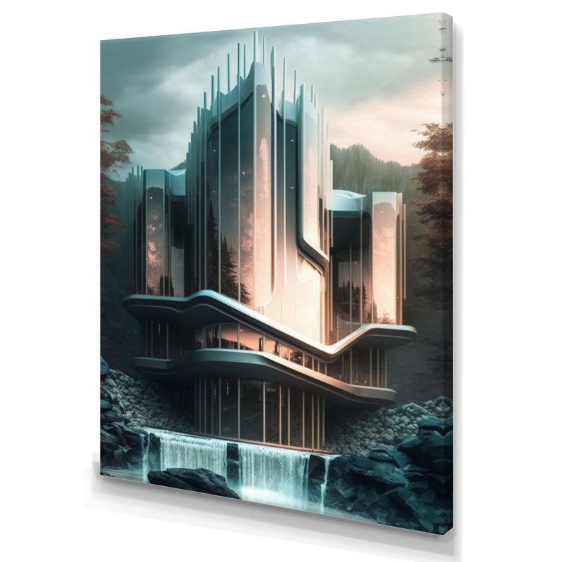 Éclat architectural futuriste de Nataliyah III, H 20 po x l 12 po x P 1 po, Toile tendue