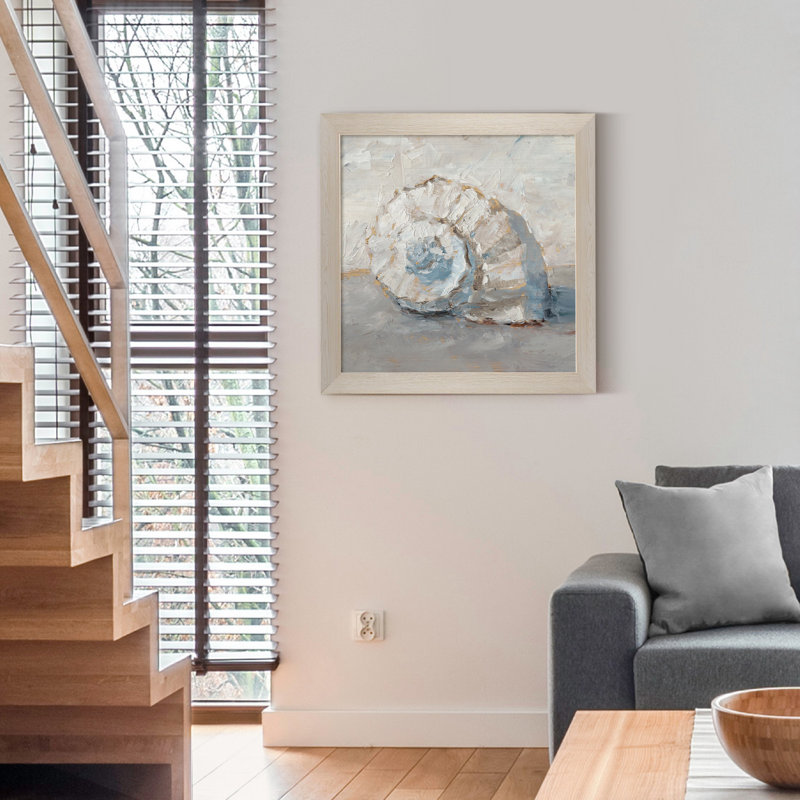 Blue Shell Study III-impression de cadre photo sur papier, H 31,5 po x l 31,5 po x P 1,5 po, Toile blanche encadrée