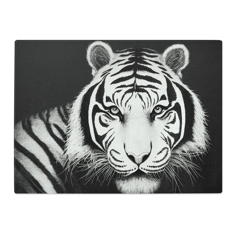 Monochrome Tiger Vol.3  Glass Chopping Board