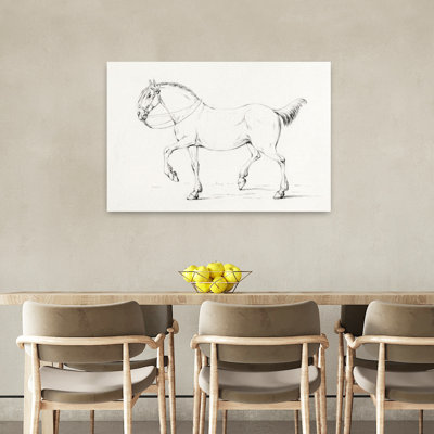 Cheval pas à pas classique rétro, art mural rétro