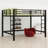 Sturdy Metal Loft Bed With Ladder And Guardrails-247964963