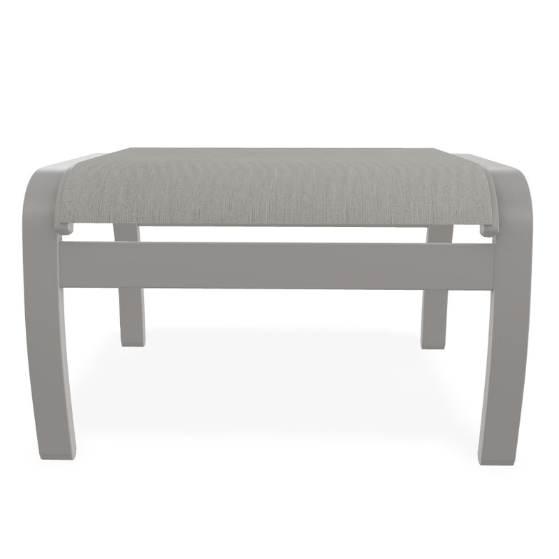 Repose-pieds d'extérieur avec coussin Askar, Huître Augustine, Gris chaleureux texturé