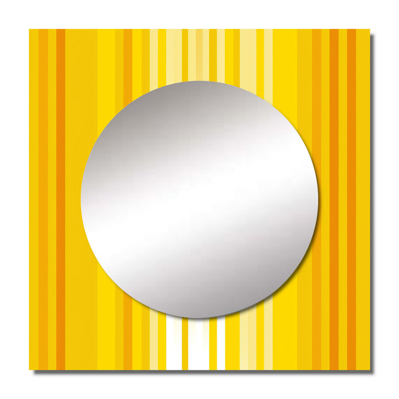 Décoration murale en forme de miroir géométrique carré moderne Sunshine, 36 po x 36 po