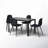 5-Piece Black Dining Table Set For 4, 51" Modern Kitchen Table And Chairs Set With Sleek Top & 4 Upholstered Fabric Chairs, Space-Saving Dining Room Furniture With Metal Frame, Black