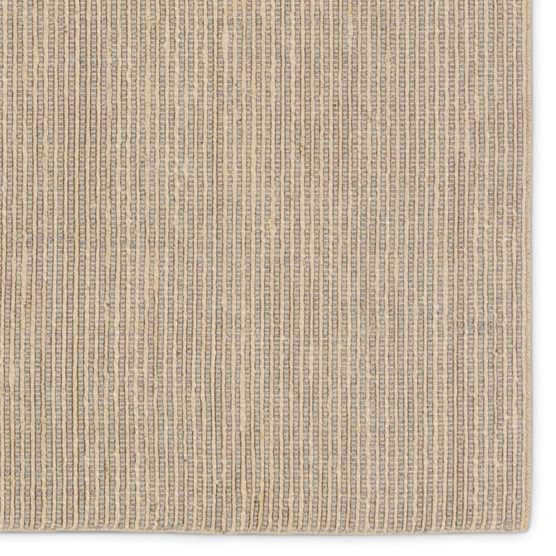 Eartha Solid Color Hand LoomedWool/Viscose/Polyester/Jute/Cotton Indoor / Outdoor Area Rug in Gray/Tan, Rectangle 5' x 8'