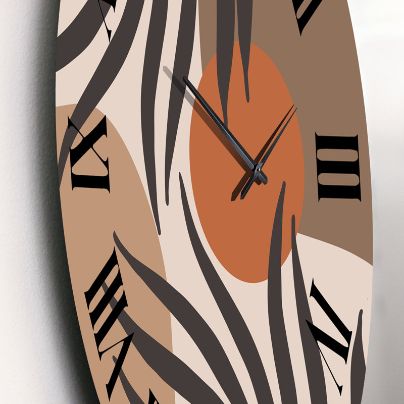 Lune et soleil en forme de terre cuite rétro III - horloge murale moderne, Moyenne