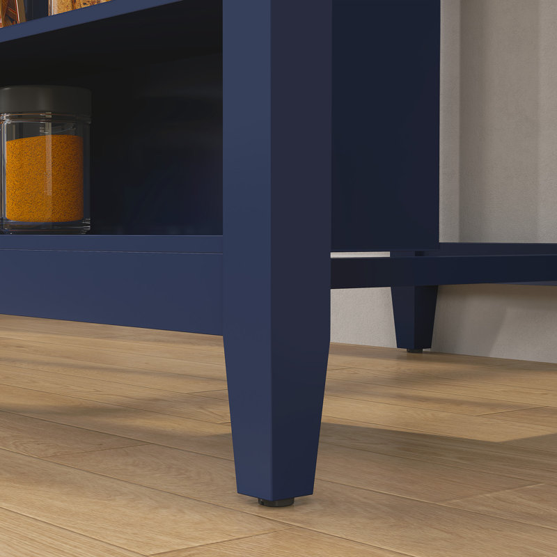 Table de salle à manger compacte pour 2 personnes, 3 tablettes ouvertes, Bleu