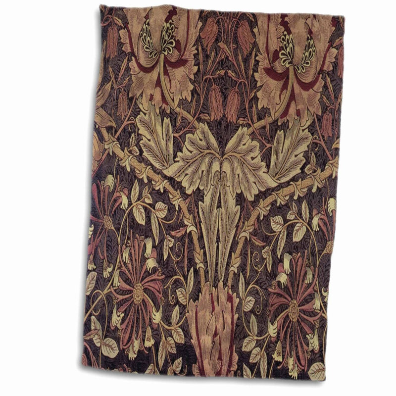 Vintage Honeysuckle Pattern Hand Towel - 15x22 Inch William Morris Inspired Design