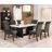 Maroney Rustic Espresso Marble Top Dining Table