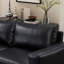 Canapés modulaires modernes en cuir noir, spacieux canapé modulaire avec repose-pieds pour la maison