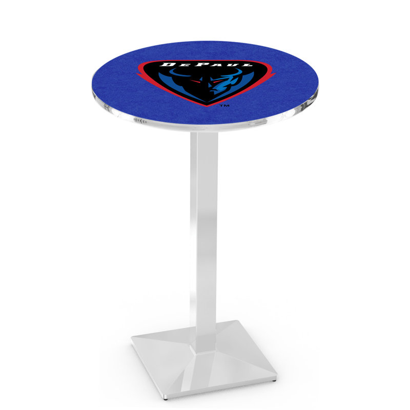 Round Metal Base Dining Table, Chrome, DePaul University