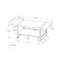 Table basse 48 po rectangulaire noire - moderne pour le salon avec tablette fixe et pieds en métal, finition bois récupéré l 48 po, pieds d'apparence