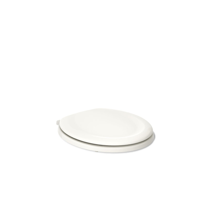 Stonewood Quiet-Close Compression-Molded Wood Toilet Seat, Biscuit, Round