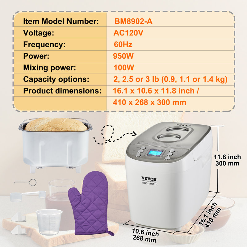 VEVOR 3lb Bread Maker