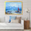 Voilier rouge sur un océan bleu - reproduction sur toile-67390309-67390306
