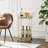 Round Gold Rolling Bar Cart Wine Rack and Lockable Casters