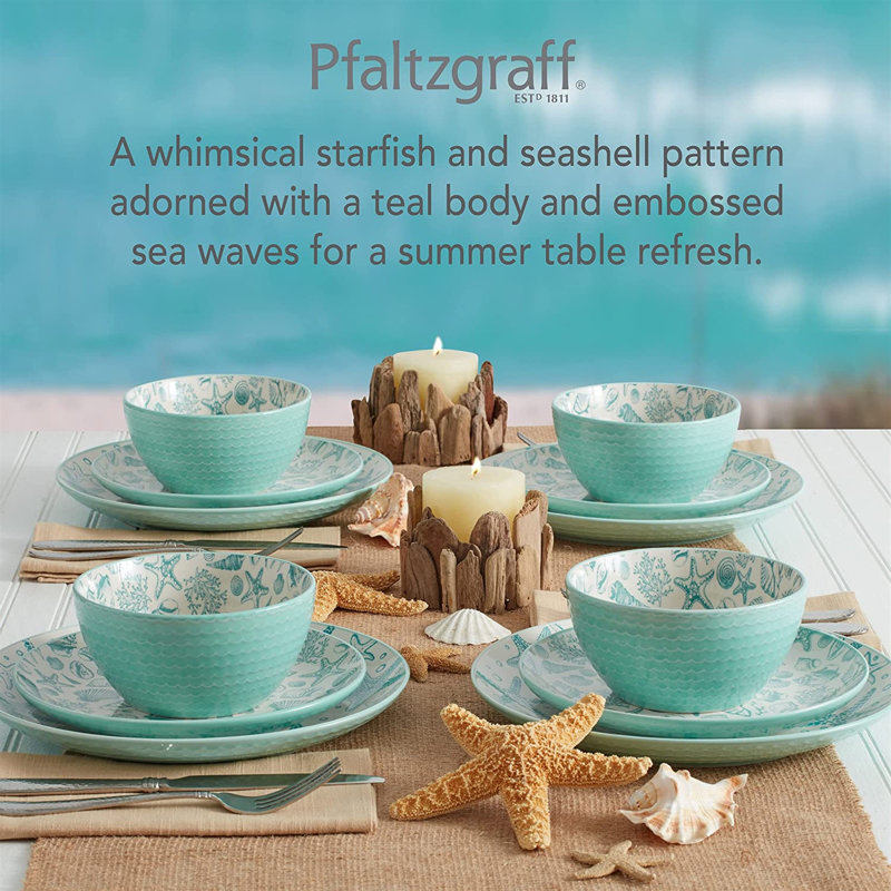 Pfaltzgraff Venice 16-Piece Stoneware Dinnerware Set, Service for 4