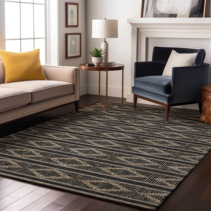 Premium Machine Washable Birchview AMF1029 Geometric Rug, Rectangle 10' x 14'