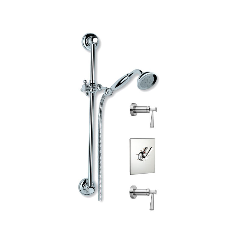 Système de douche thermostatique complet Plaza, Chrome poli