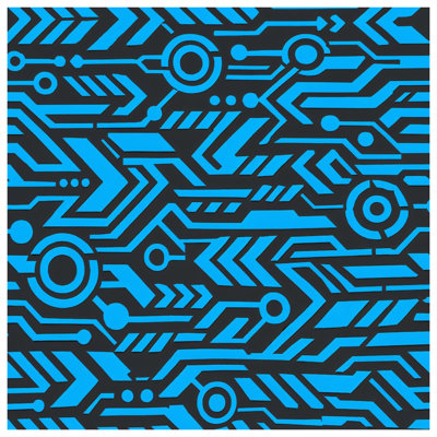 Édredon bleu à motif de circuit imprimé
