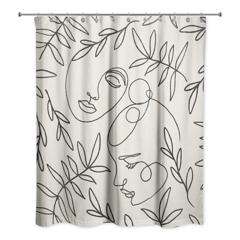 Rideau de douche simple Botanical faces