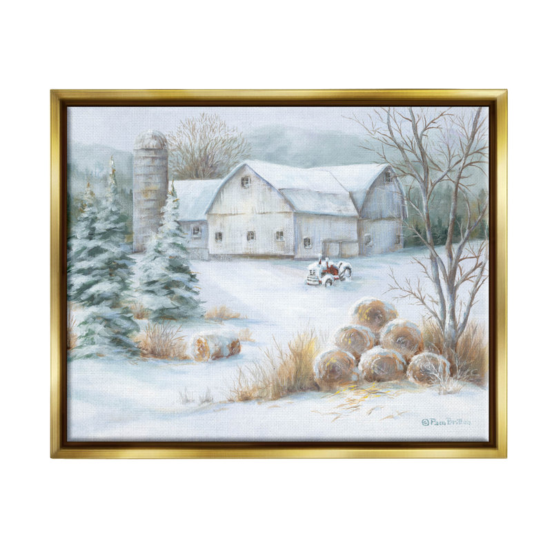 «Niveous Country Barn Snow Scene», art mural encadré par Pam Britton, H 25 po x l 31 po x P 1,7 po