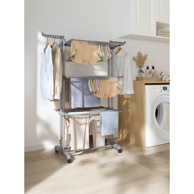 Steel Foldable Freestanding Drying Rack, Grey