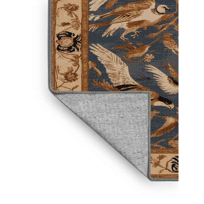 Tapis gris français lavable à la machine, Rond 6 pi