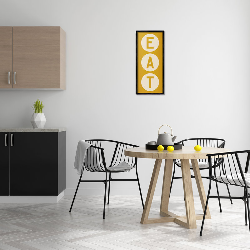 " Retro Style Eat Circle Letters Sign " by Ryan Fowler, Black Framed, 24" H x 10" W x 1.5" D