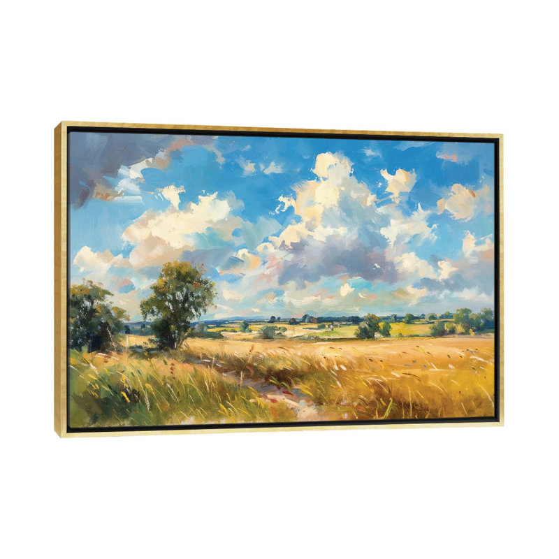 «Summer Fields, County Mayo», reproduction d'art mural, H 18 po x l 26 po, Reproduction encadrée sans passe-partout, Doré