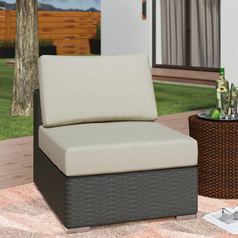 Modway Stopover Outdoor Patio Sunbrella Armless, Antique Beige Sunbrella® Canvas