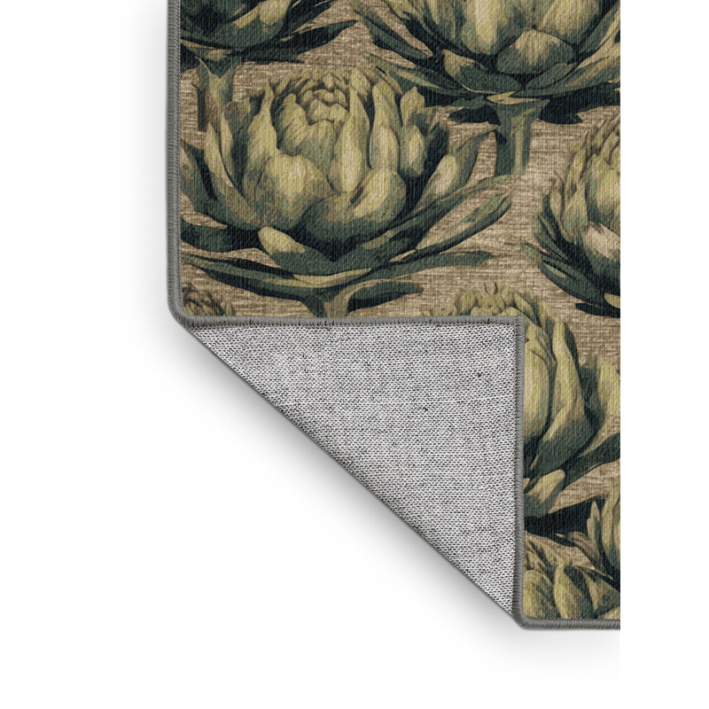  Tapis lavable en forme de globe artichaut, Carré 5 pi