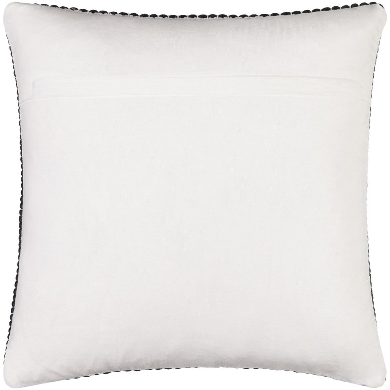 Waverly Wool Blend Throw Pillow, 22" x 22", Polyester/Polyfill, Black