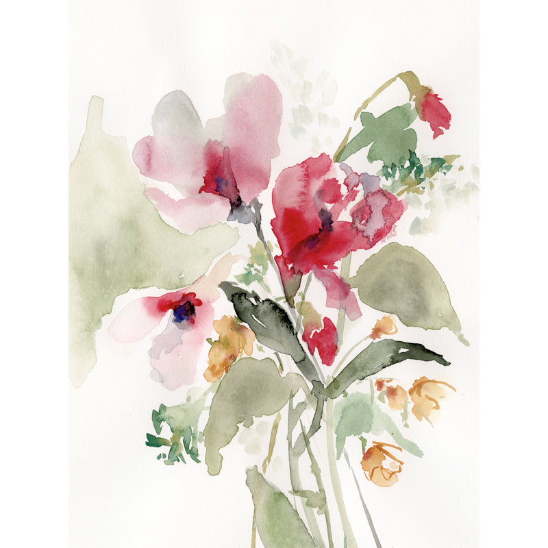 Rose Madder Botanical II by Victoria Barnes - Wrapped Canvas Print, 122 cm H x 81 cm W