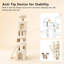 184cm Tall Anti-Tip Cat Tree Tower with Spacious Perches, All-in-One Cat Furniture for Large Cats, Multiple Interactive Areas & Extra-Large Sisal Scratching Board, Beige-964451902