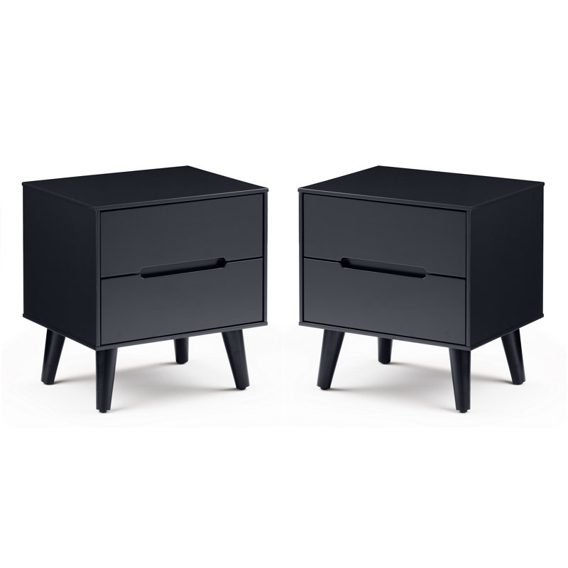 Heriberto 45cm W Bedside Table, Black