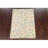 Tapis unique en or noué à la main 4 pi 5 po x 6 pi 5 po nouvel âge One-of-a-Kind