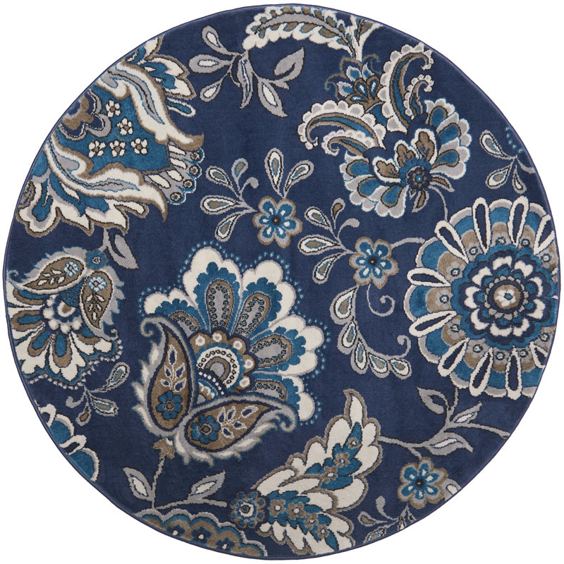 Caffey Floral Rug, Round 5'2"